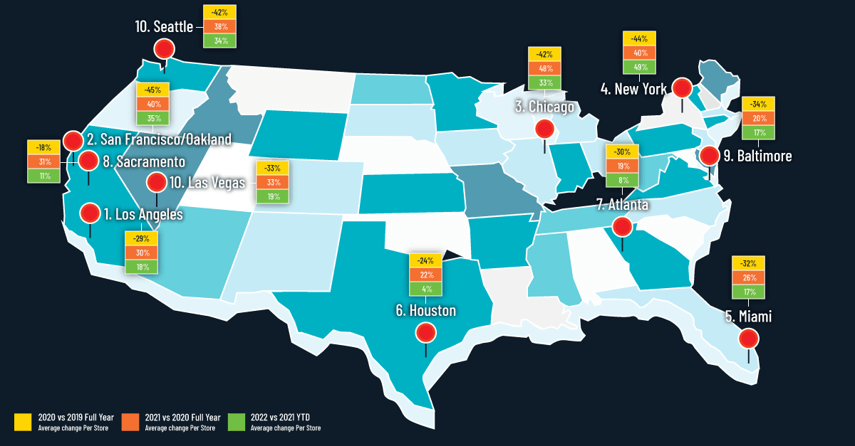 Infographic: US Map With Traffi