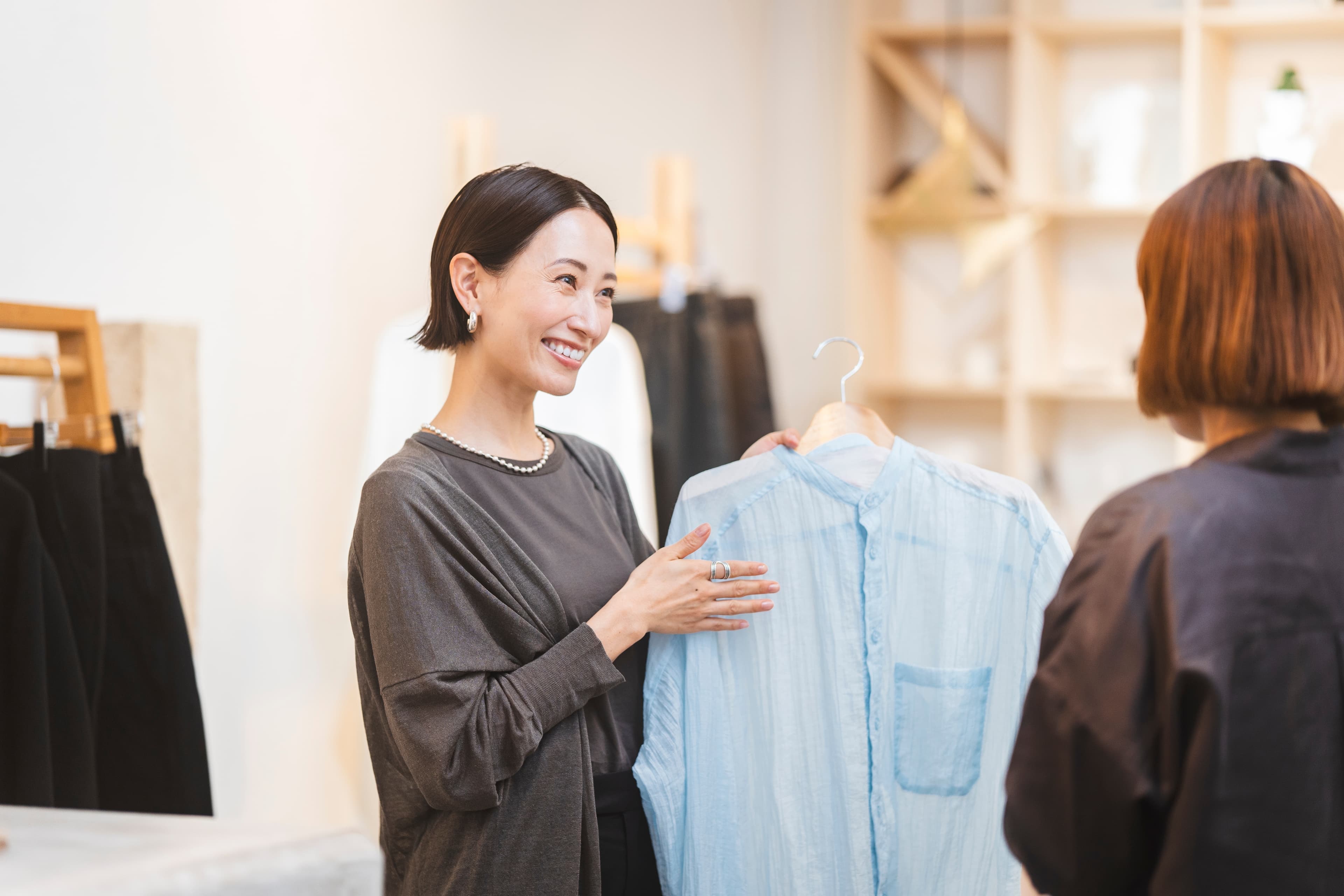 Japanese woman working at a general store