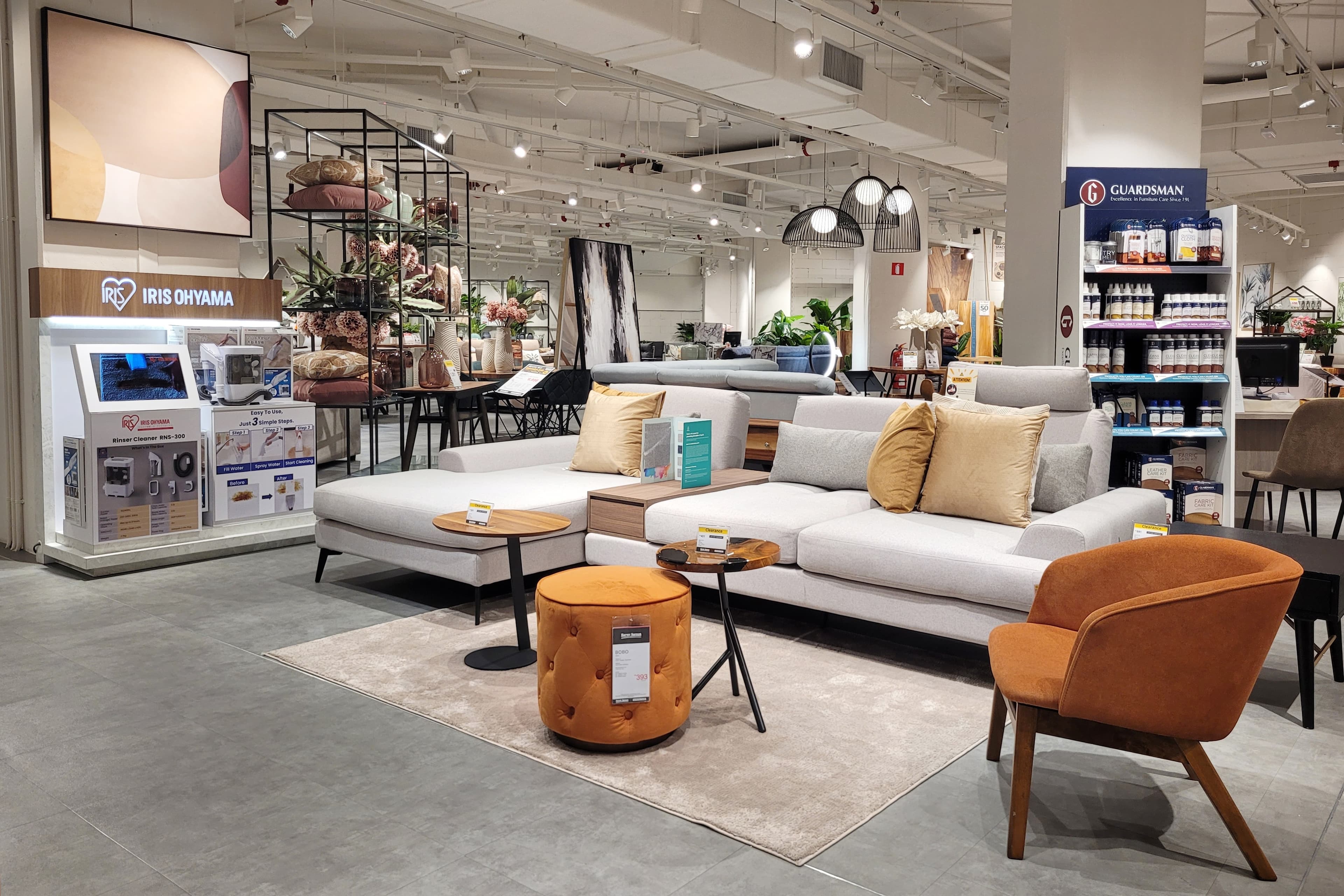 Furniture department at Harvey Norman store in Penang, a multinational retailer known for furniture, bedding, and consumer electrical products, from Australia.