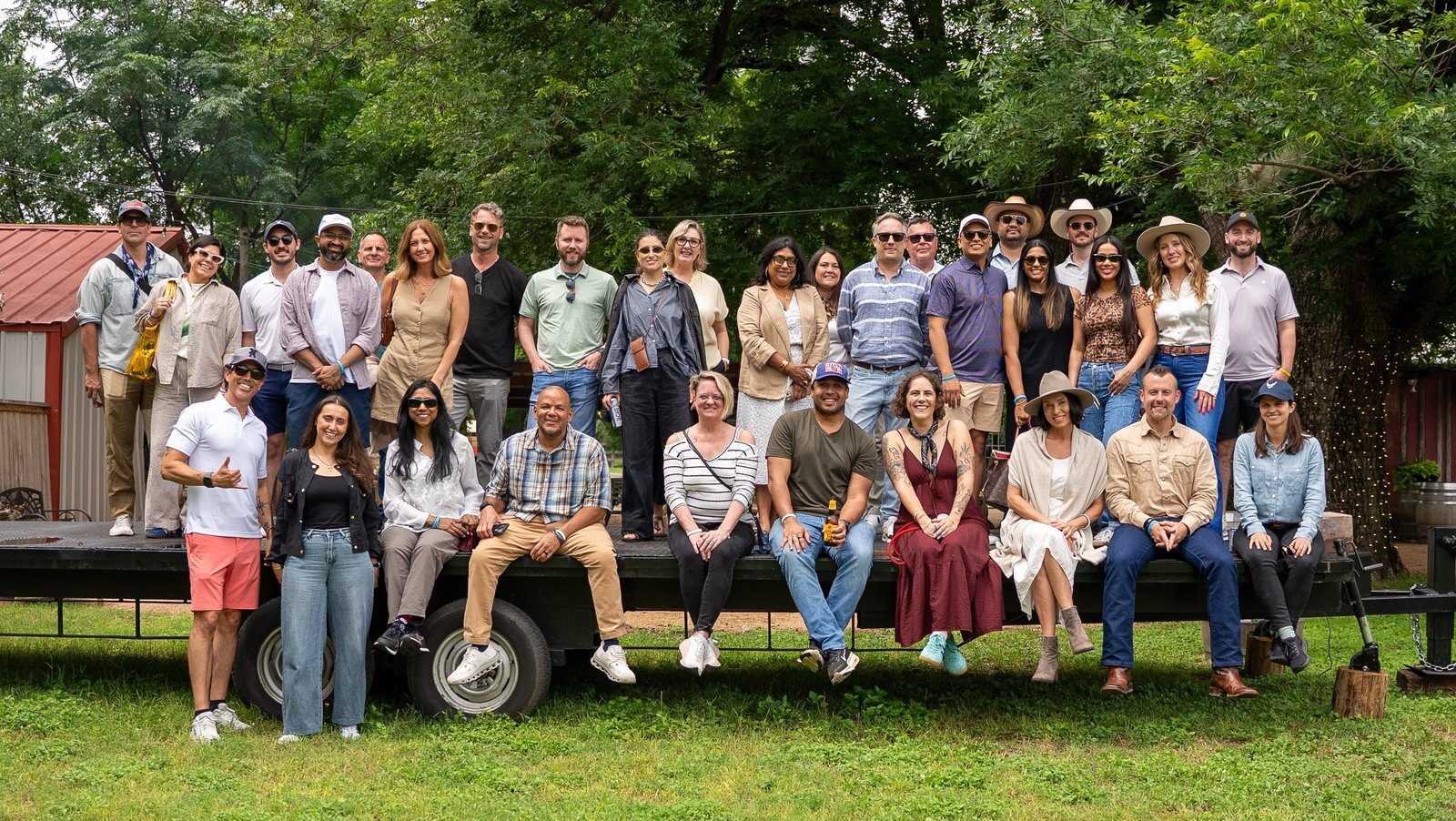 Attendees gather at the ranch outside Austin