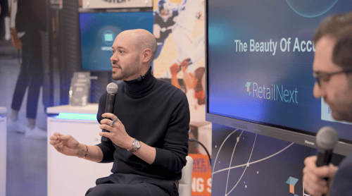 Jimmy Elzaky of biologique recherche presenting at the retailnext booth at nrf 2025