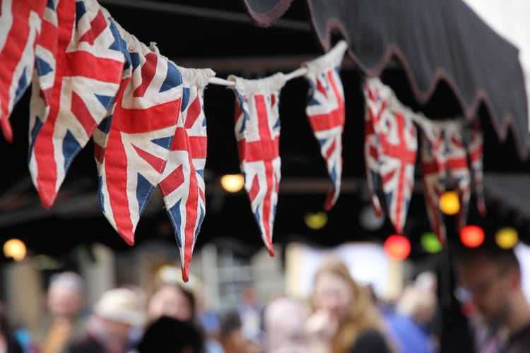 union jack bunting for the king's coronation